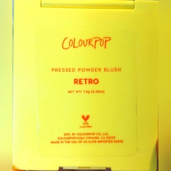 NWOB Colourpop pressed powder blush in Retro beautiful red color .28oz compact - Picture 2 of 2